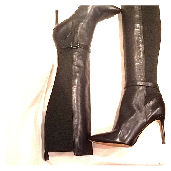 Via Spiga Shoes - Via Spiga Leather Knee High Heel Boots Size 7